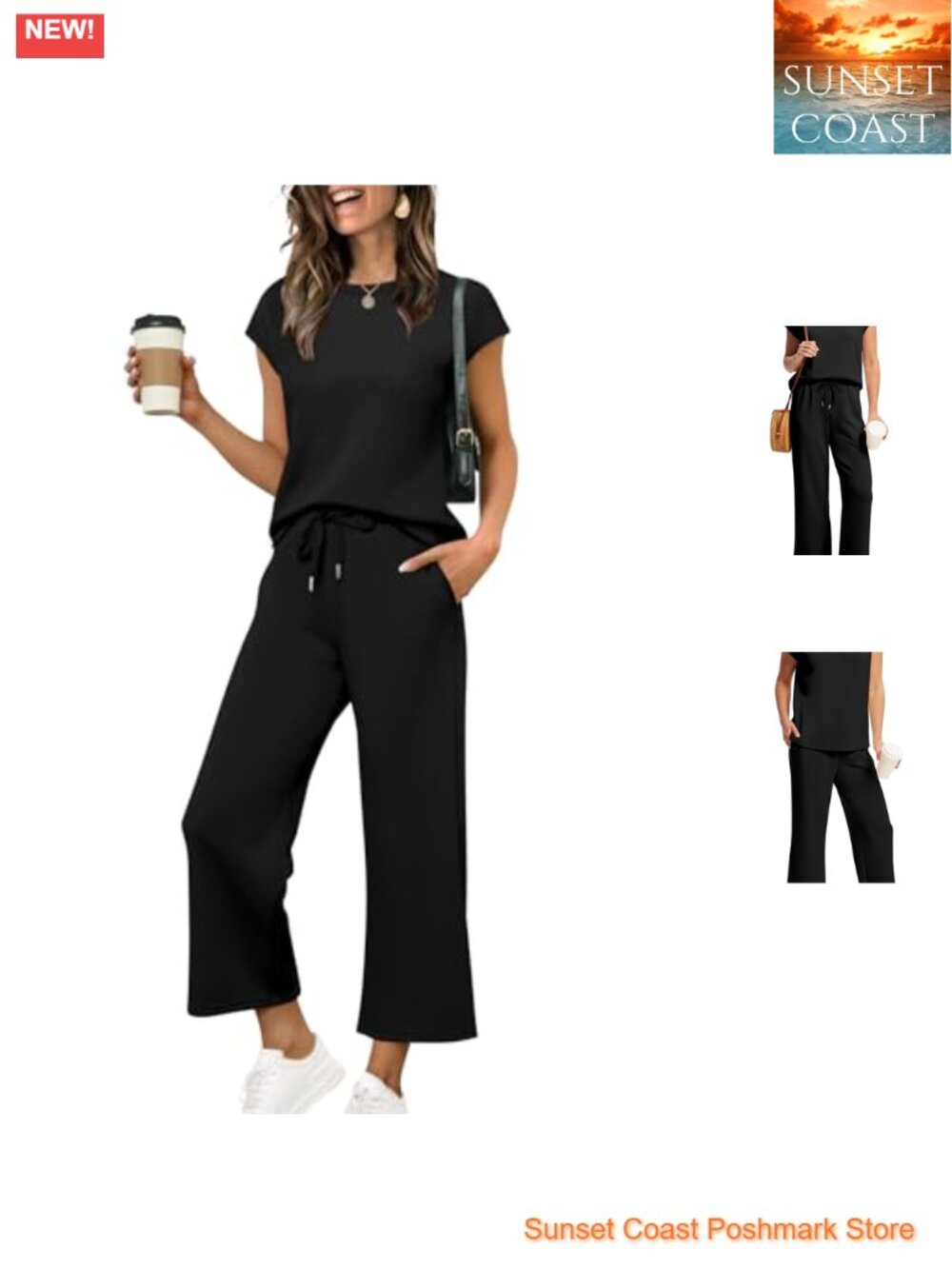 Two Piece Set Cap Sleeve Tops Lounge Matching Pant Set Vacation Beach Outfit